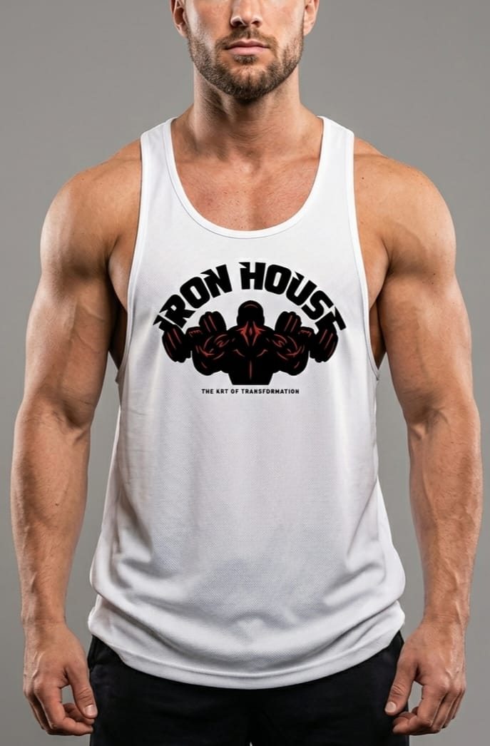 061# IH LOGO MENS CUT SHOULDER TANK TOP
